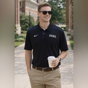 duke blue devils nike polo shirt Size 3X Embroidered Logo Golf Preppy